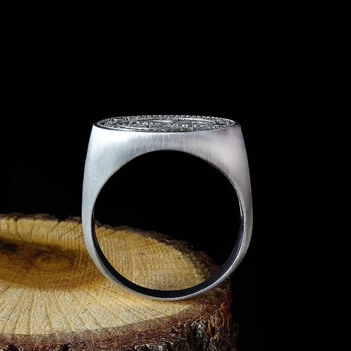 925 Silver Engraved Stoic Ring | Engraved Stoic Ring | Memento Mori