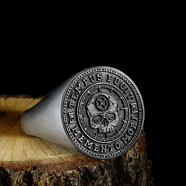 925 Silver Engraved Stoic Ring | Engraved Stoic Ring | Memento Mori
